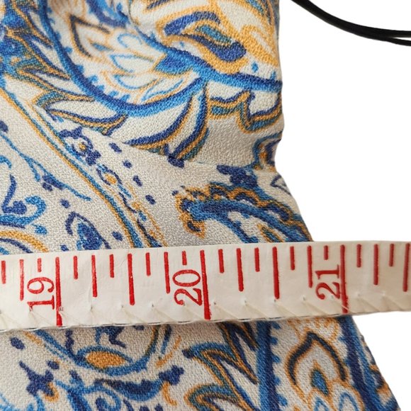 NWT Lucky Brand Blue Paisley Puff Sleeved Bohemian Midi Dress Size M - Picture 15 of 16